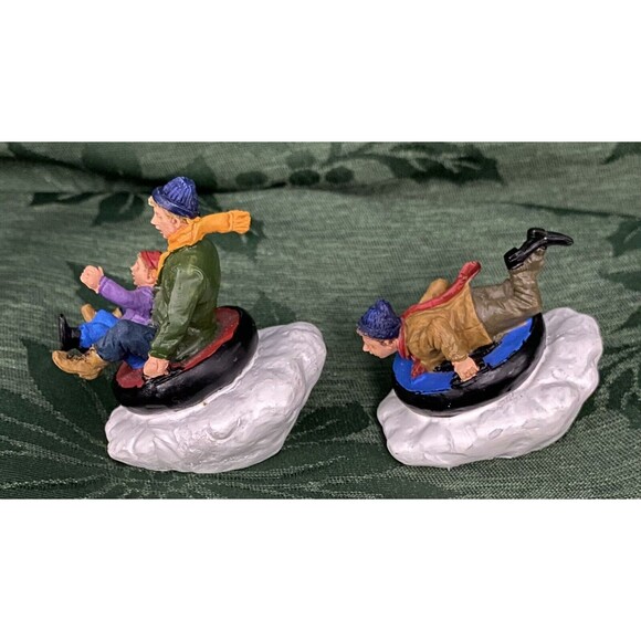 Lemax Christmas Village Tubing Fun 22575 & Tubing with Dad 22575 Figurine - Picture 4 of 6